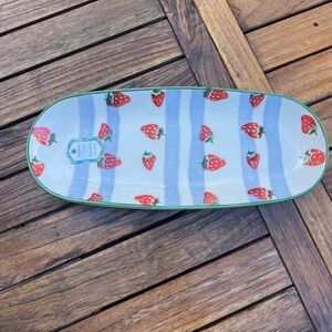 PAPART Turkish Hand Painted Strawberry Ceramic Platter Dish NWT NEW